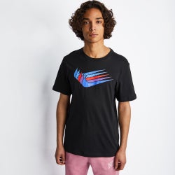 Men T-Shirts - Nike Swoosh - Black-Medium Blue