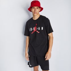 Men T-Shirts - Jordan Air Shortsleeve Tee - Black-White-Gym Red