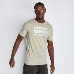 Men T-Shirts - Under Armour Shortsleeve Tee - Khaki Gray-Khaki Gray-Mod Gray