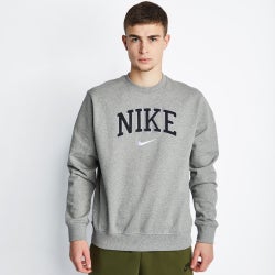 Men Sweatshirts - Nike Clgt Crew Neck - Dk Grey Heather-Dk Grey Heather