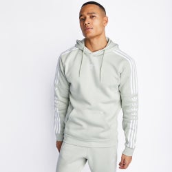 Men Hoodies - adidas Originals Trefoils Stripes Over The Head Hoody - Halo Green-White