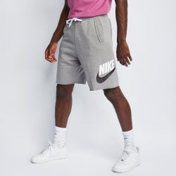 Men Shorts - Nike Club Alumni French Terry Shorts - Flat Pewter-White