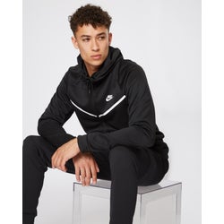 Herren Hoodies - Nike Tech Poly Windrunner - Black-Black-White