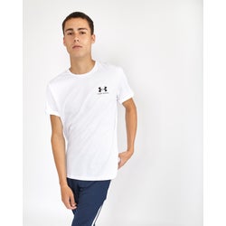 Men T-Shirts - Under Armour Sportstyle Shortsleeve Tee - White-White-Black