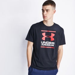 Men T-Shirts - Under Armour Logo - Black-White-Red