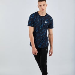 Men T-Shirts - Puma Human Upgrade All Over Print - Black-Black