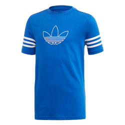 Grade School T-Shirts - adidas Outline Tee - Team Royal Blue-White