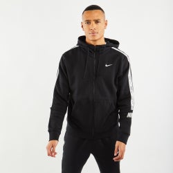 Men Hoodies - Nike Repeat Full Zip - Black-Silver-Black