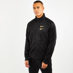 Men Track Tops - Nike Swoosh Poly - Black-Gold-Black