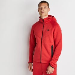 Herren Hoodies - Nike Tech Fleece - Lt Univ Red Htr-Black