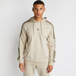 Men Hoodies - adidas Stacked Trefoil Hoodie - Wonder Beige-Olive Strata