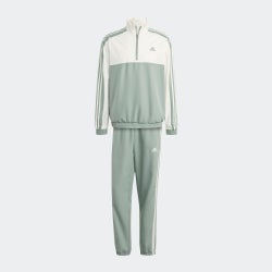 Herren Tracksuits - adidas 1/4 Zip Woven - Silver Green-Silver Green