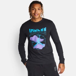 Men T-Shirts - Jordan Sport - Black-Psychic Purple-Aquatone