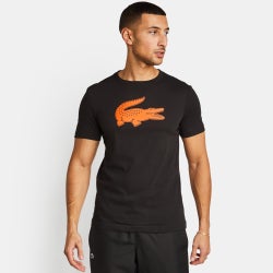 Homme T-Shirts - Lacoste Big Croc Logo - Black-Orange