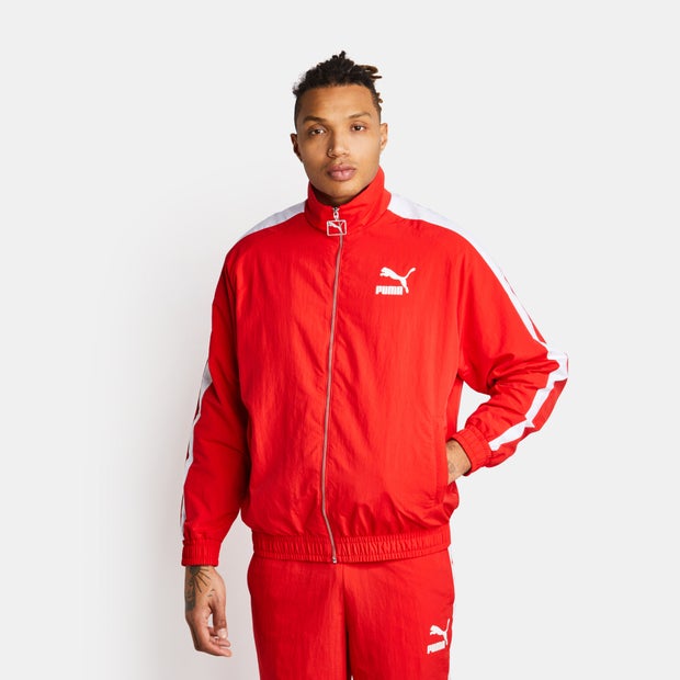 Puma T7 Men Track Tops - Red - Size: M - Poly Woven - Foot Locker