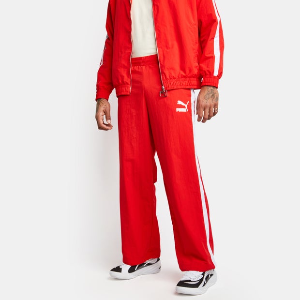 Puma T7 Men Pants - Red - Size: S - Poly Woven - Foot Locker
