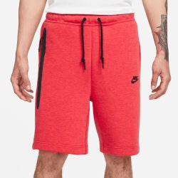 Men Shorts - Nike Tech Fleece - Lt Univ Red Htr-Black