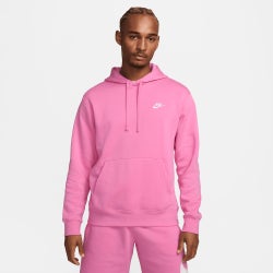 Hombre Hoodies - Nike Club - Playful Pink-Playful Pink-Whi