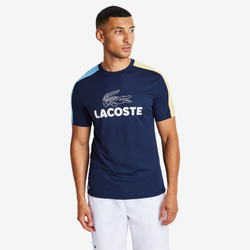 Hombre T-Shirts - Lacoste Big Croc Logo - Blue-Blue