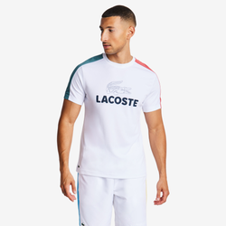 Uomo T-Shirts - Lacoste Big Croc Logo - White-Red