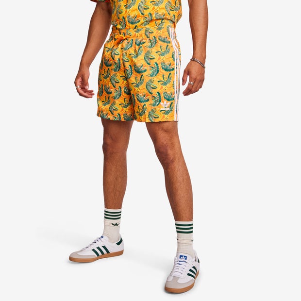 Adidas Summer Trefoils Hombre Trajes de baño - Amarillo - Talla S - Poly Woven