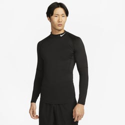 Herren Track Tops - Nike Pro Fitness Long-sleeve - Black-White