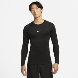 Herren Track Tops - Nike Pro Tight Long-sleeve Fitness - Black-White