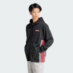 Heren Hoodies - adidas Adicolor Adibreak Full-zip - Black-Better Scarlet-Grey Four