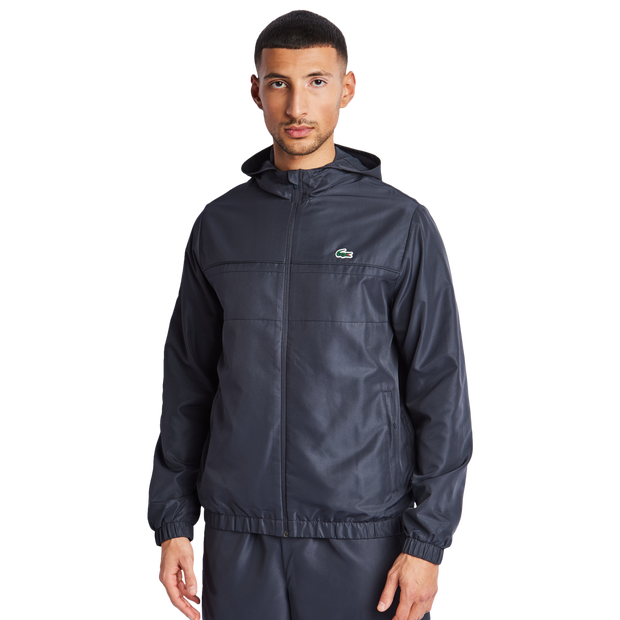 Image of Lacoste Diamond Weave Hooded male Top da pista - Grigio - Foot Locker035