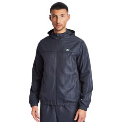 Men Track Tops - Lacoste Diamond Weave Hooded - Grey-Grey