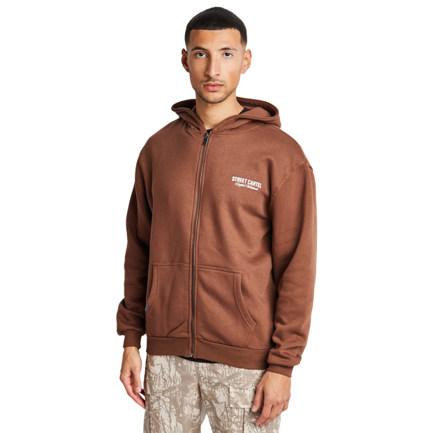Street Cartel Russo Homme - Sweats à capuche, Marron - Taille L