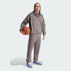 Herren Sweatshirts - adidas One Bball Half-zip - Charcoal-Charcoal