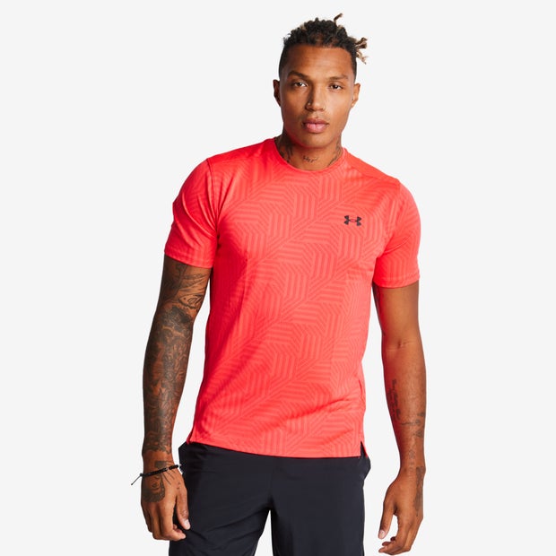 Image of Under Armour Tech male Top da pista - Rosso - Poly Woven - Foot Locker035