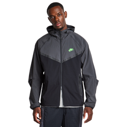 Men Hoodies - Nike Tech Woven - Black-Anthracite-Green Strike