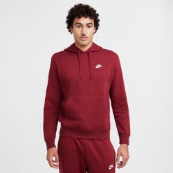 Hombre Hoodies - Nike Club - Team Red-Team Red-White