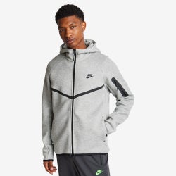 Men Hoodies - Nike Tech Fleece - Dk Grey Heather-Black