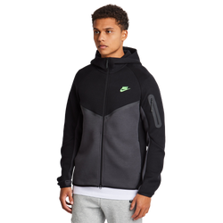 Hombre Hoodies - Nike Tech Fleece - Black-Anthracite-Green Strike