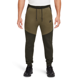 Men Pants - Nike Tech Fleece - Olive-Black