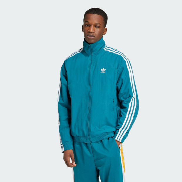 Image of Adidas Firebird male Top da pista - Verde acqua - Tela di cotone - Foot Locker035