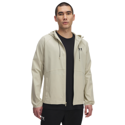 Men Track Tops - Under Armour Vibe Woven - Khaki Base-Khaki Base-Black