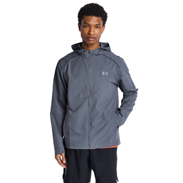 Under Armour Launch male Top da pista - Grigio - Poly Woven - Foot Locker