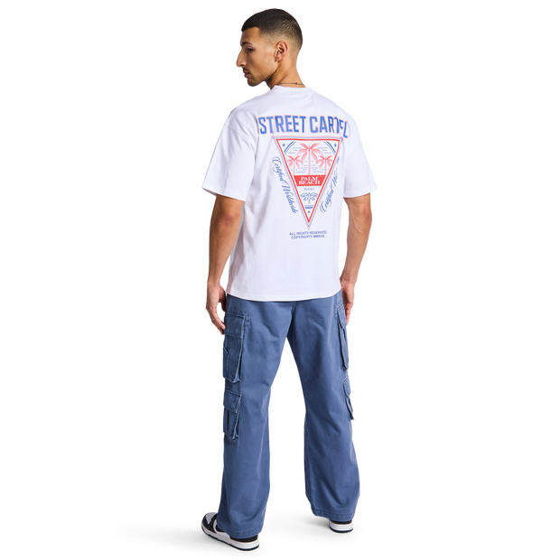 Street Cartel Resort Men T-Shirts - White - Size L - Cotton Jersey