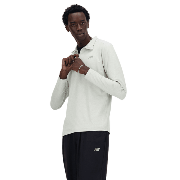 Space Dye 1/4 Zip Herren T-Shirts - Grau - Größe S - Poly Jersey Grey S