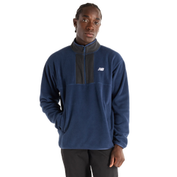 Herren Sweatshirts - New Balance Polar Fleece 1/2 Zip - Blue-Blue