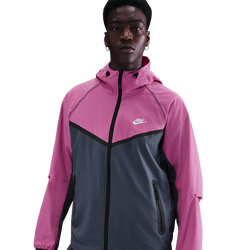 Men Hoodies - Nike Tech Woven - Thunder Blue-Cosmic Fuchsia