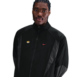 Men Jackets - Nike Tuned Sportswear Woven Track Jacket - Black-Dk Smoke Grey