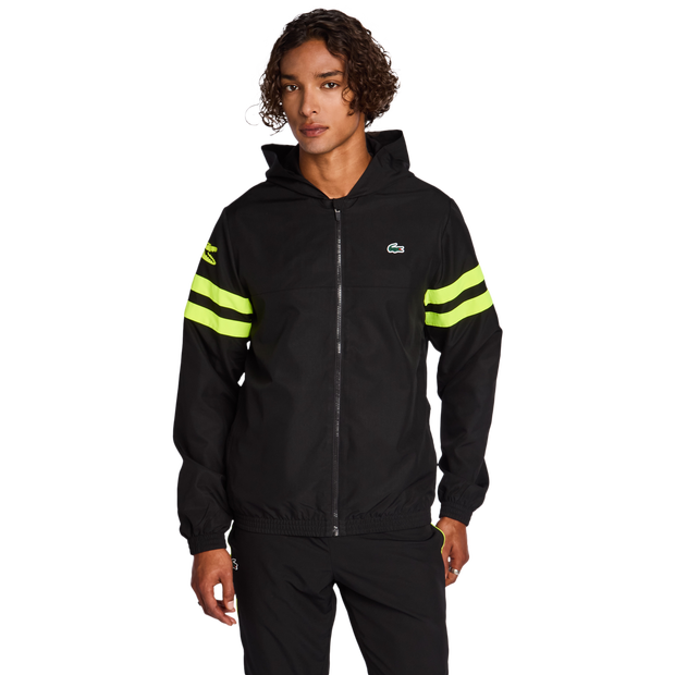 Lacoste Diamond Weave Hooded Homme - Vestes Zippees, Noir - Taille XS