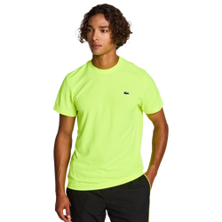 Homme T-Shirts - Lacoste Small Croc Logo Stripe - Fluo Yellow-Fluo Yellow
