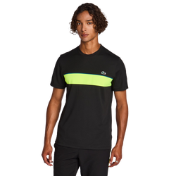 Homme T-Shirts - Lacoste Big Croc Logo - Black-Fluo Yellow