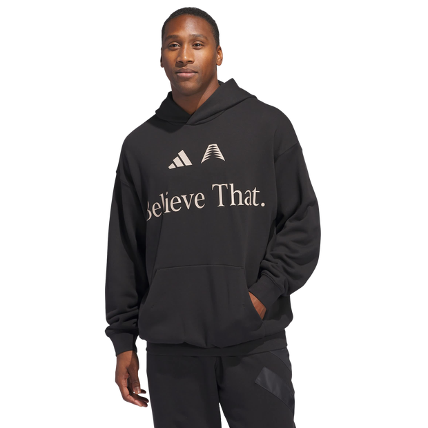 Image of Adidas Anthony Edwards Believe That male Felpe con cappuccio - Nero - Jersey di cotone - Foot Locker035